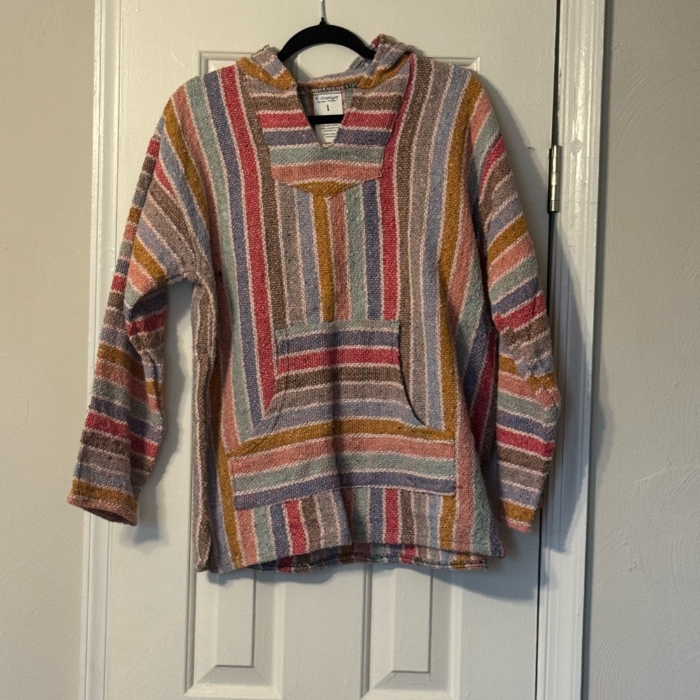 Red and Pink Striped Retro Sweater